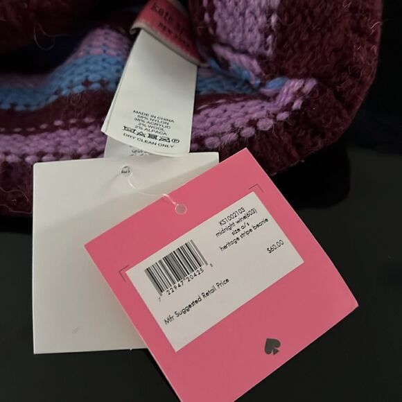 NWT KATE SPADE NEW YORK Heritage Stripe Beanie Hat main image 4
